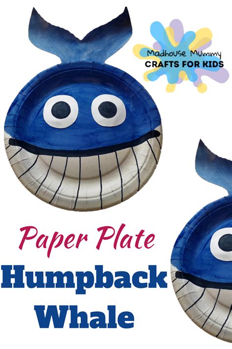 Paper Plate Humpback Whale Craft For Children Whale Crafts Ocean