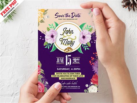 Wedding Invitation Card Template Design Psd Psdfreebi