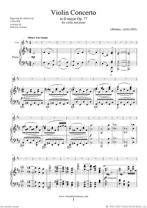 Free Sheet Music Beethoven Ludwig Van Op61 Violin Concerto In D Major Violin And Piano