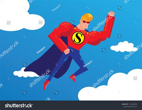 Superhero Flying In The Sky Vector Illustration Royalty Free Stock
