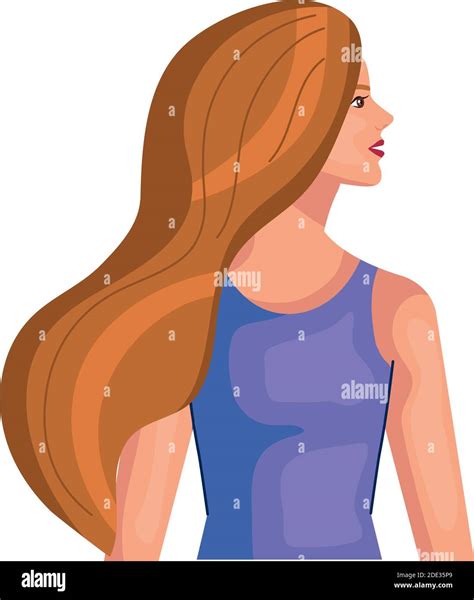 Woman Cartoon With Brown Hair From Side Vector Design Stock Vector Image Art Alamy