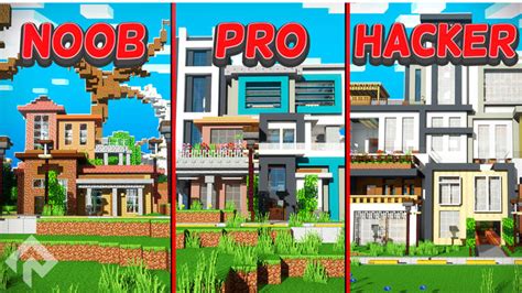 Noob Vs Pro Vs Hacker Mansions By Rareloot Minecraft Marketplace Map