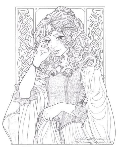 Pin On Fairy Elf Fantasy ~ Adult Coloring