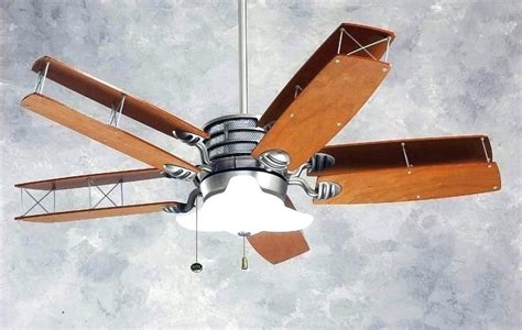 Airplane Ceiling Fan With Light Wood Or Laminate