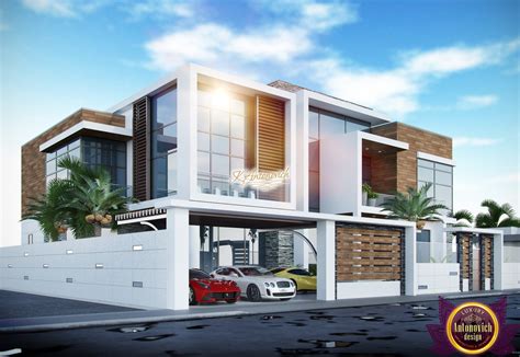 The house design shown above depicts a rise above the ground kind of structure of the home. Modern Luxury Villa exterior design