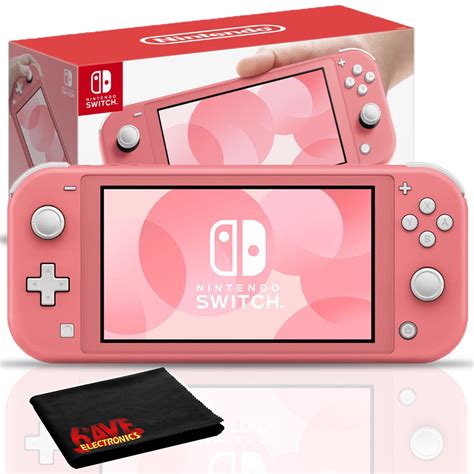 Nintendo Switch Lite Coral Console Bundle With Extra Warranty
