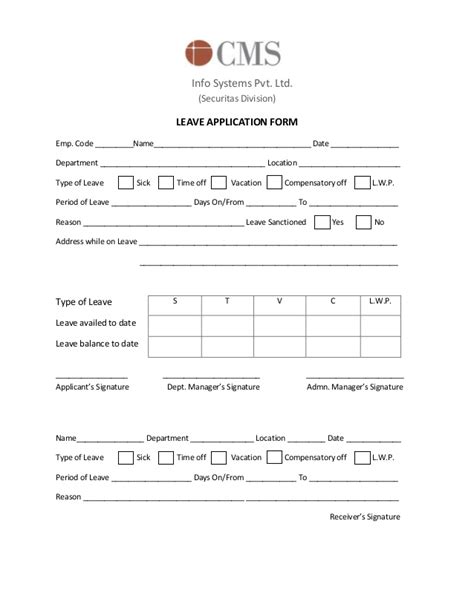 The leave application letter is a letter you write when requesting for a leave of absence for a particular duration from the office. Leave application form