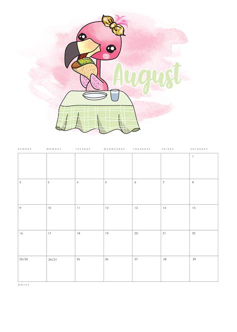 Free Printable 2020 Funny Flamingo Calendar The Cottage Market