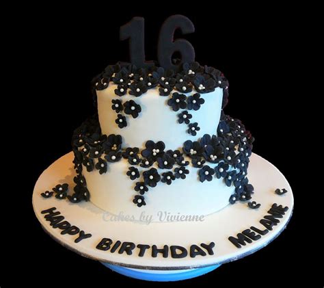 Find this pin and more on looks good! Black And White 16Th Birthday Cake - CakeCentral.com