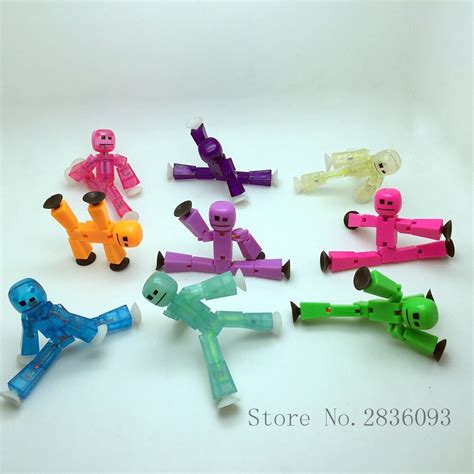 10pc Different Colors Mix Sending Stikbots Suction Cup Funny Stick