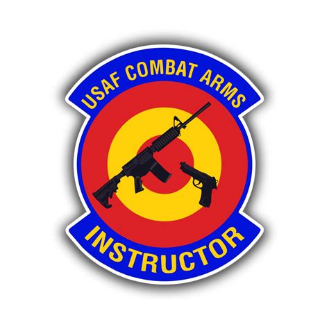 Usaf Combat Arms Instructor Full Color Vinyl Decal Sports Stickers Usa