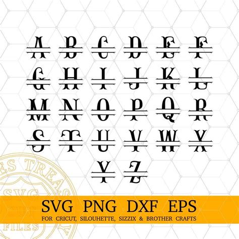 Split Monogram Fonts Svg Bundle Digital Download Svg Cut Etsy Uk Etsy