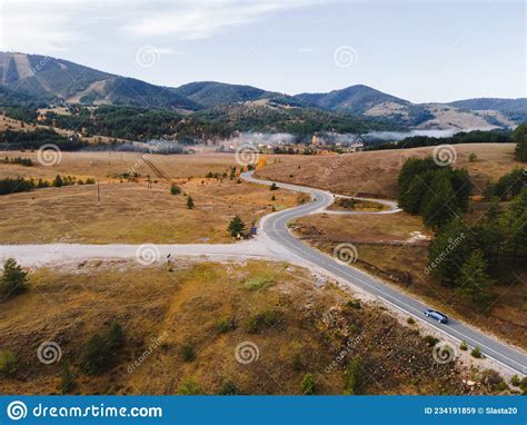 Aerial View Of Road And Ski Center Tornik Zlatibor Mountain Serbia