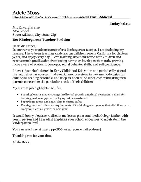 Cover Letter For Preschool Teacher Job April 2022