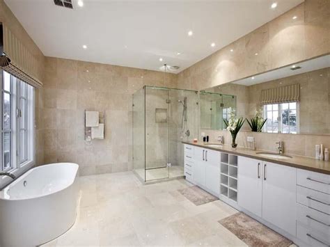 Create bathroom plans with smartdraw's bathroom designer tool. Modern bathroom design with freestanding bath using chrome ...