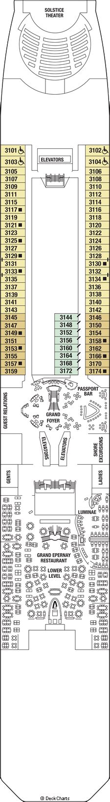 Celebrity Solstice Deck Plans Ship Layout Staterooms And Map Cruise