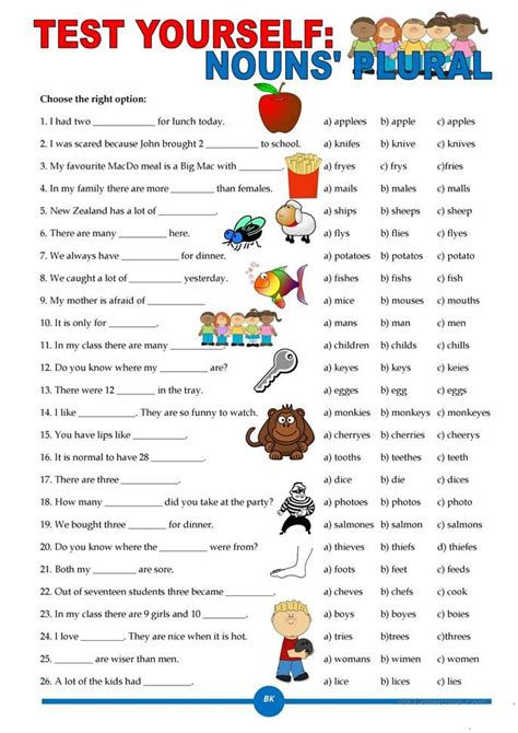 Test Yourself Nouns Plural Worksheet Free Esl Printable Worksheets Made By Teachers Nouns