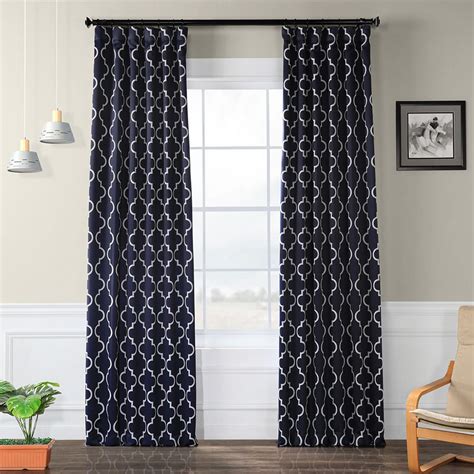 Exclusive Fabrics And Furnishings Semi Opaque Seville Navy Blackout