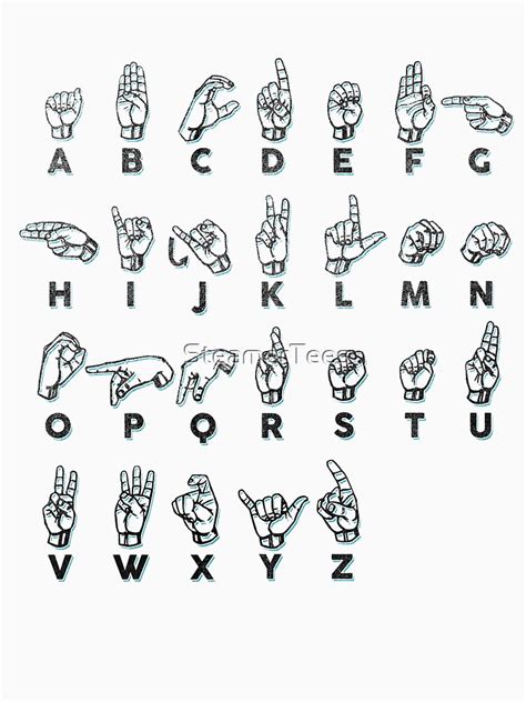 American Sign Language Asl Alphabet T Shirt By