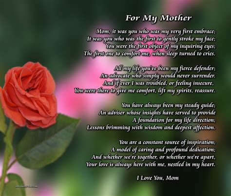 For My Mother This Beautiful Gift Poem Is About The Role Of A Mother