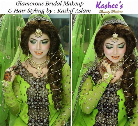 glamorous bridal makeup and hair styling by kashif aslam bridal makeup half up hair up