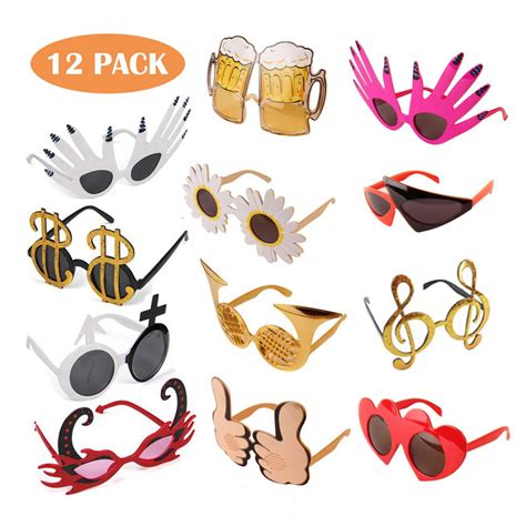 Gohope 12 Pack Funny Glasses Party Sunglasses Costume Sunglasses Cool Shaped Funny Party