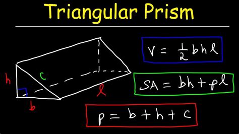 Triangular Prism Volume Surface Area Base And Lateral Area Formula