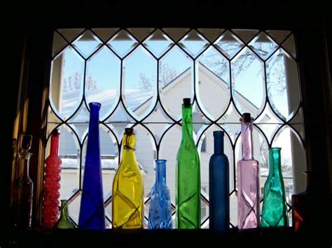Colorful Glass Bottles In The Window Colored Glass Bottles Global