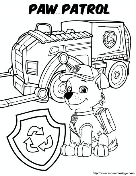 Der zeichentrickfilm lehrt kinder güte, gegenseitige unterstützung suche ella und tack von mighty pups. Coloriage Pat Patrouille Rocky