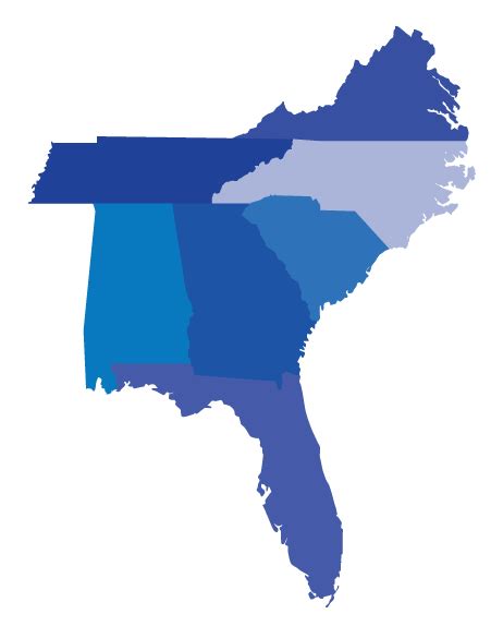 Florida Georgia South Carolina Map Map Vector