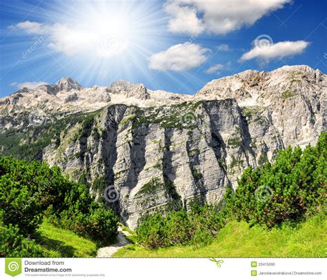 Triglav Nationalpark Slowenien Stockfoto Bild Von Landschaft Sonne