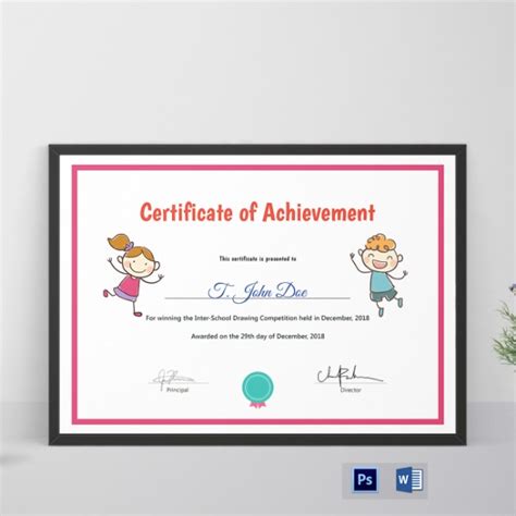 10 Preschool Certificate Templates Illustrator Ms Word Pages