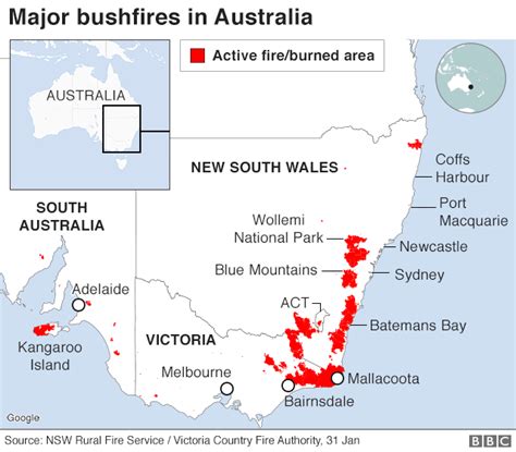 Australia Fires A Visual Guide To The Bushfire Crisis Bbc News