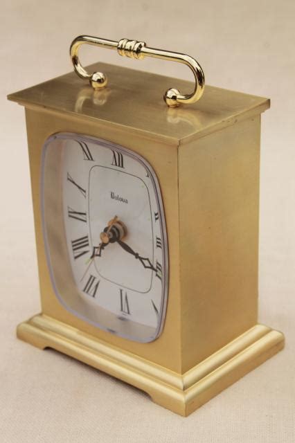 Vintage Bulova Clock Brass Case Mantel Clock Movement Made In Japan