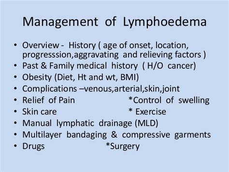 Lymphoedema Clinical Features And Management