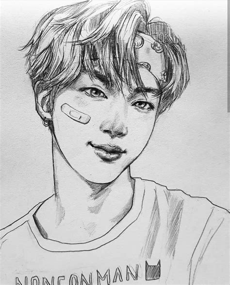 Dibujos A Lapiz Bts Bts Jin In Charcoal Pencil ️ Dibujos A Lápiz