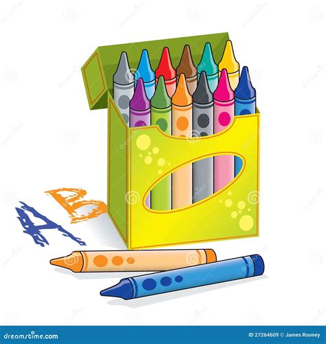Box Of Crayons Stock Illustration Illustration Of Background 27264609