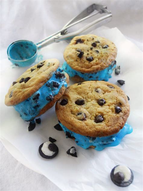 Cookie Monster Ice Cream Sandwiches