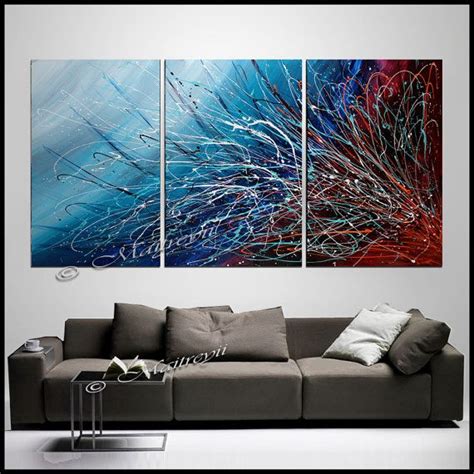 Triptych 72 Large Wall Art Abstract Painting By Largeartwork Abstract