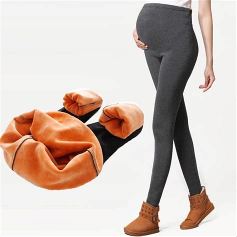 Women Clothing Maternity Clothes Winter Leggings Thickened With Velvet