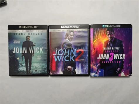 JOHN WICK CHAPTERS Trilogy K Ultra HD Blu Ray Lot Collection PicClick