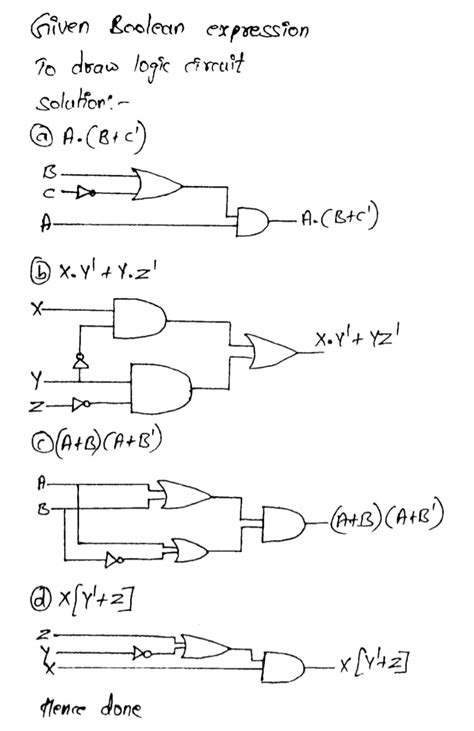 draw the logic circuit for boolean expression x y xz wiring core