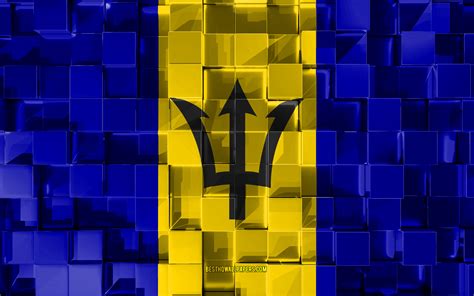 Download Wallpapers Flag Of Barbados 3d Flag 3d Cubes Texture Flags