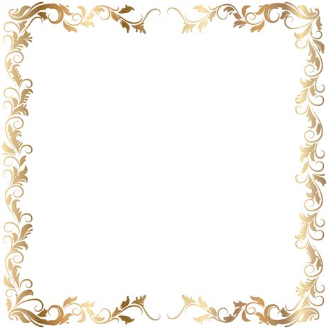 Border Deco Frame Gold Transparent Png Image Free Clip Art Floral