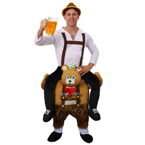 Adult Bavarian Bear Pick Me Up™ Costume Brown Lederhosen Oktoberfest