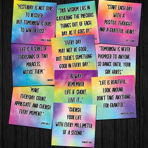10 Positive Life Quotes Cards Printable Encouragement