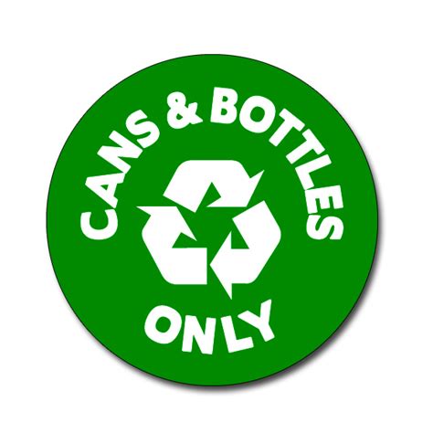 Ai Rdbin036 01 1 Color Cans And Bottles Only Recycling 4 Vinyl Circle