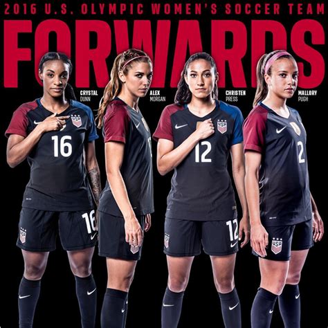 Maybe you would like to learn more about one of these? Forwards. 2016 Olympic team. (U.S. Soccer) | Usa soccer women, Usa soccer team, Women's soccer team