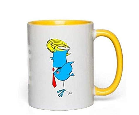 President Tweet Donald Trump Coffee Mug White And Yellow