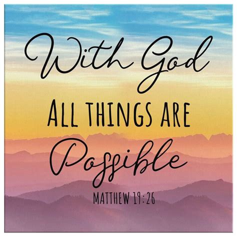 Bible Verse Wall Art With God All Things Are Possible Matthew 1926